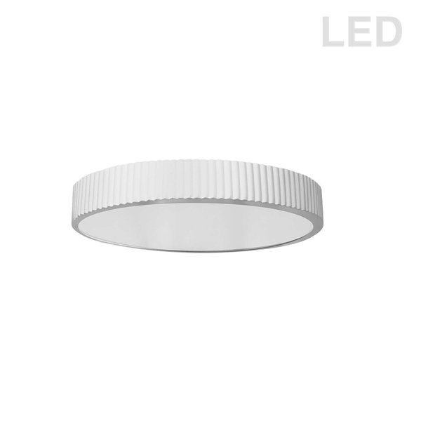 Dainolite 30W Led Flush Mount, Matte White With White Acrylic Diffuser NBO-1830LEDFH-MW